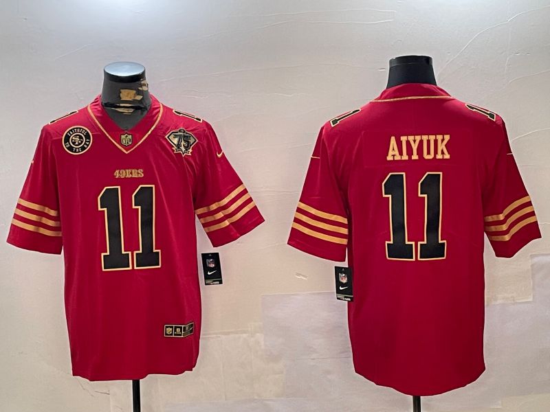 Men San Francisco 49ers #11 Aiyuk Red Gold 2024 Nike Limited NFL Jersey style 12304